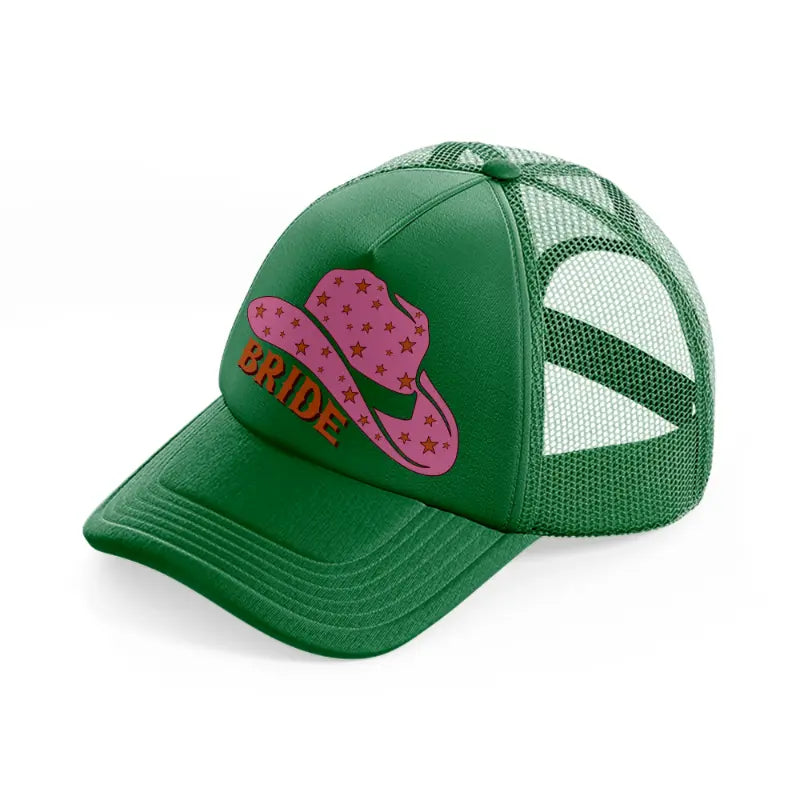 retro cowgirl hat bride green trucker hat