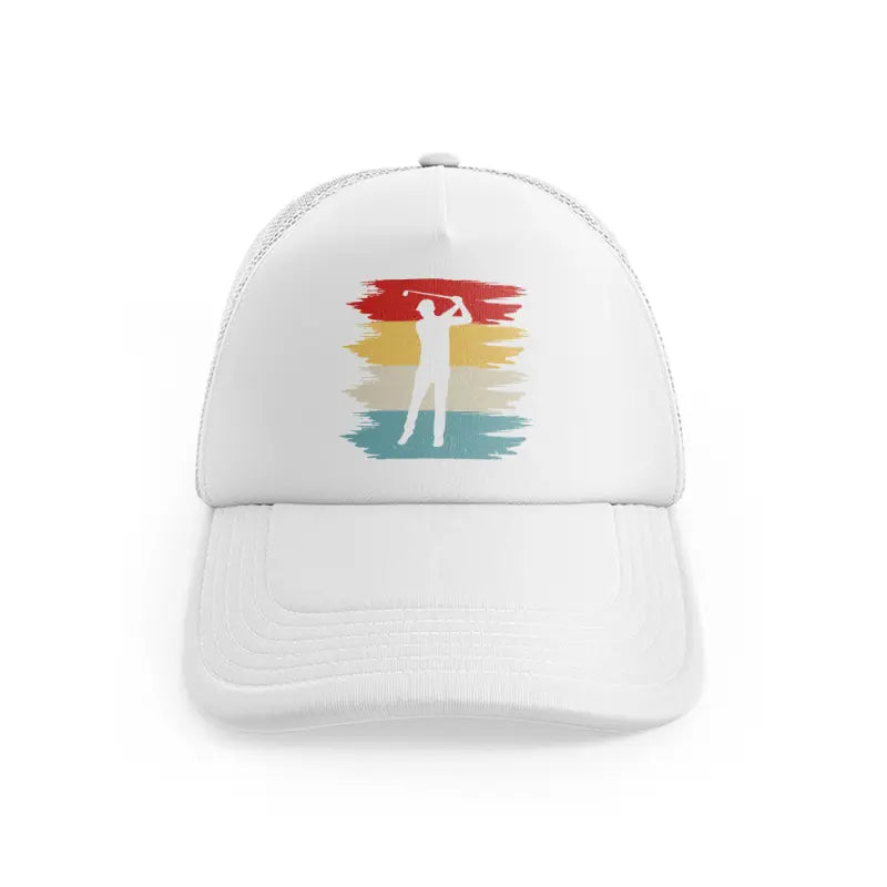 Golf Player With Cap Retrowhitefront-view