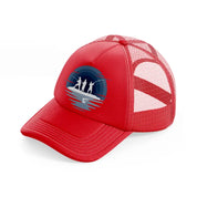 fishermen red trucker hat