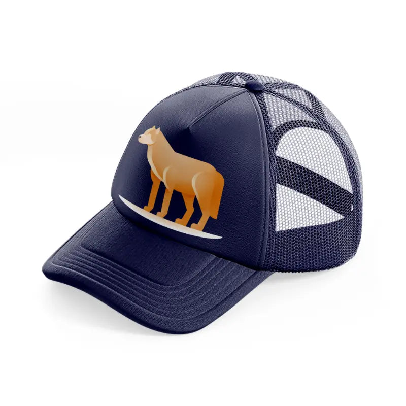 028 wolf navy blue trucker hat