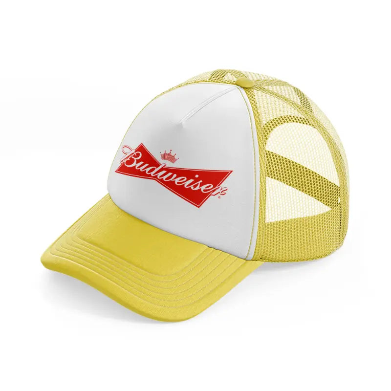 budweiser simple logo yellow trucker hat