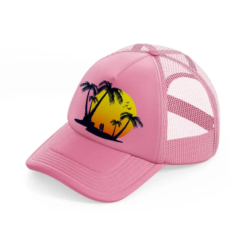 beach pink trucker hat