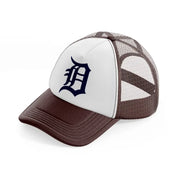 detroit tigers letter-brown-trucker-hat