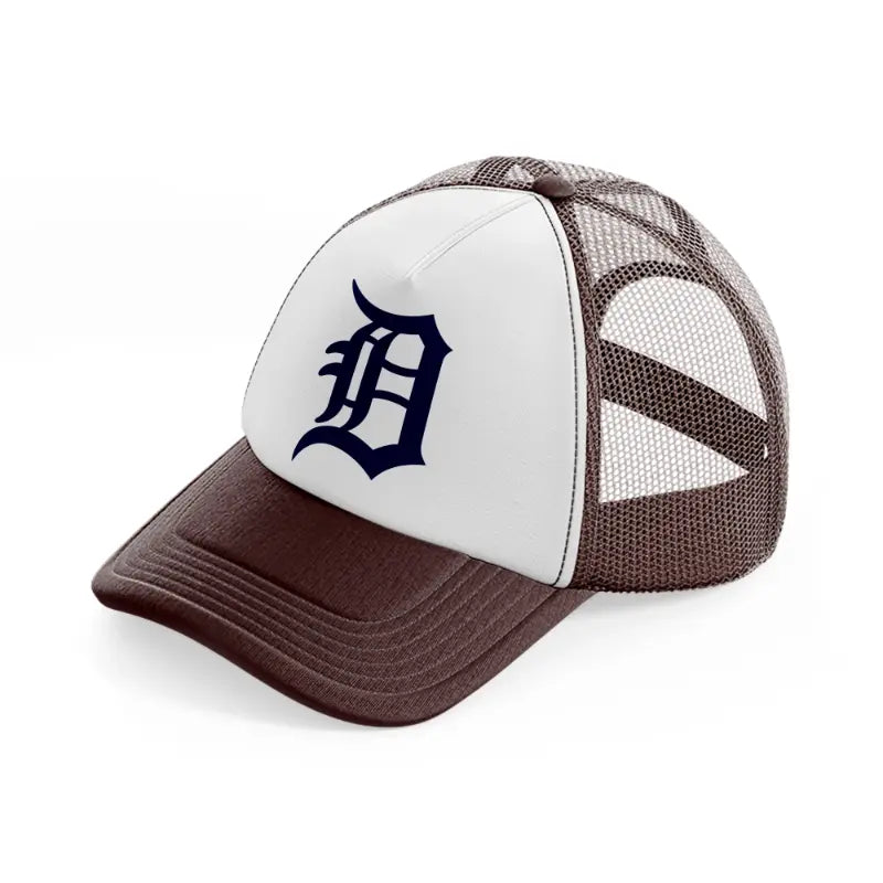 detroit tigers letter brown trucker hat