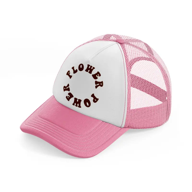 retro elements 112 pink and white trucker hat