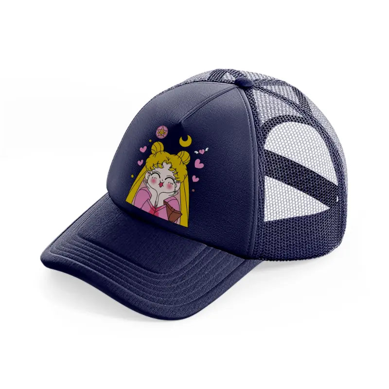 sailor moon dreaming-navy-blue-trucker-hat