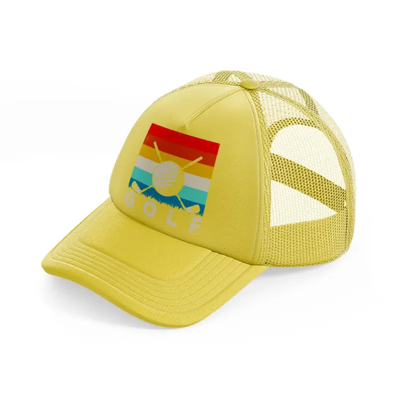 golf retro gold trucker hat