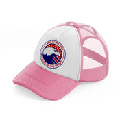 Trump Land Of The Free pink-and-white Trucker Hat