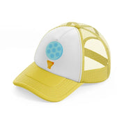 golf ball paste yellow trucker hat