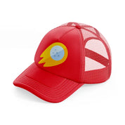 golden golf ball-red-trucker-hat