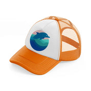 dolphin (1) orange trucker hat