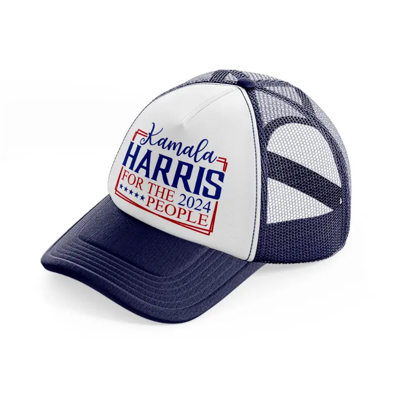 Kamala Harris 2024 For The People navy-blue-and-white Trucker Hat