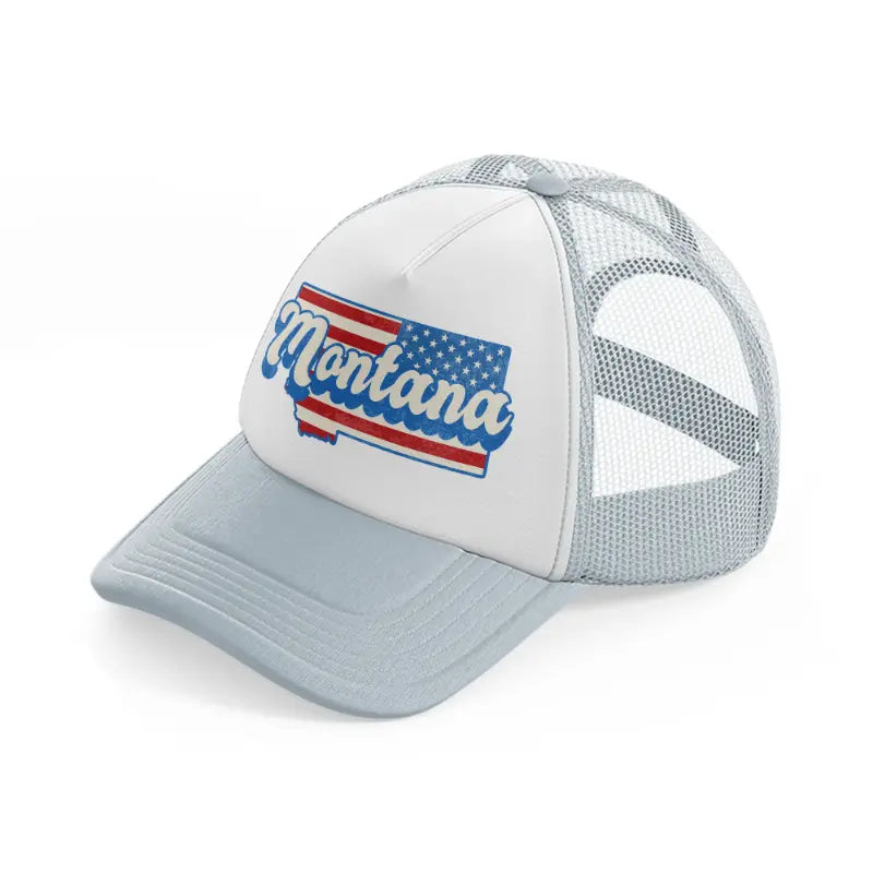 montana flag grey trucker hat