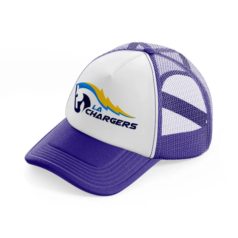 la chargers logo-purple-trucker-hat
