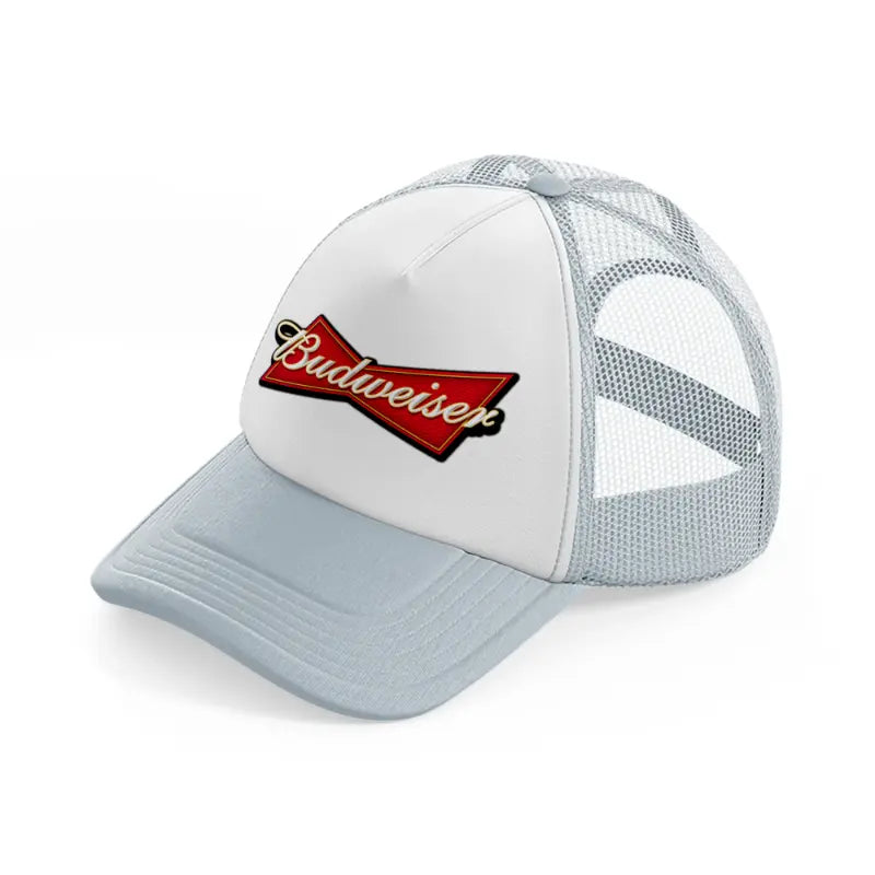 bud logo-grey-trucker-hat