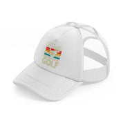 easily distracted by golf white trucker hat