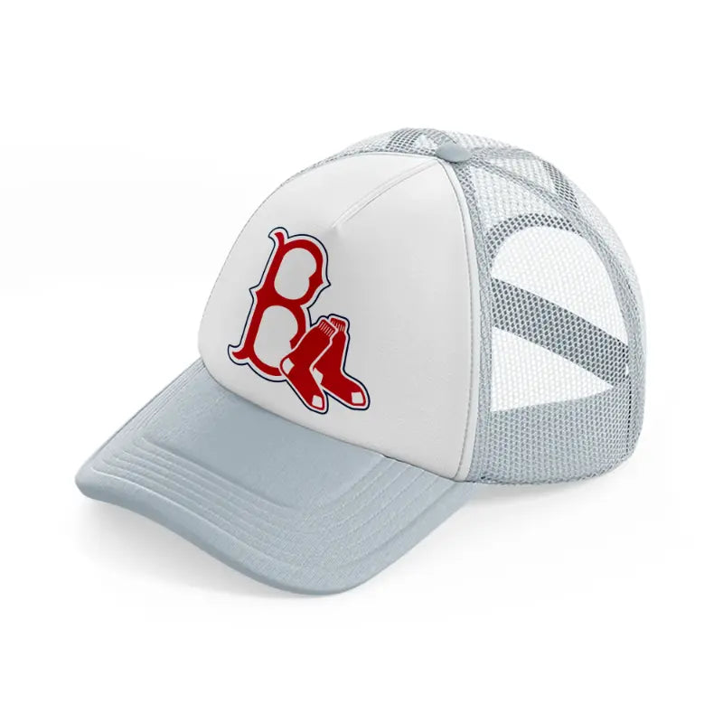 boston red sox emblem-grey-trucker-hat
