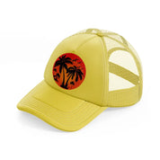 retro vintage sunset gold trucker hat