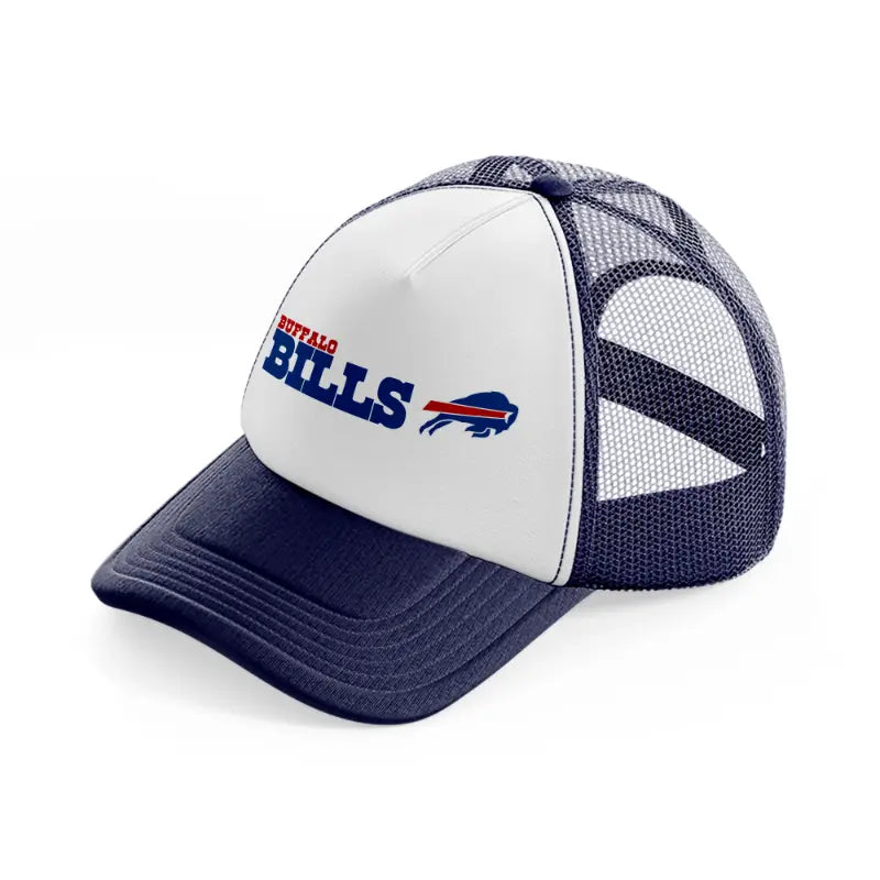 buffalo bills emblem-navy-blue-and-white-trucker-hat