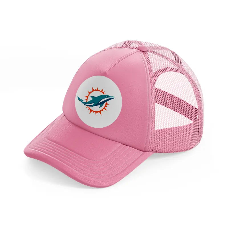 miami dolphins white badge-pink-trucker-hat