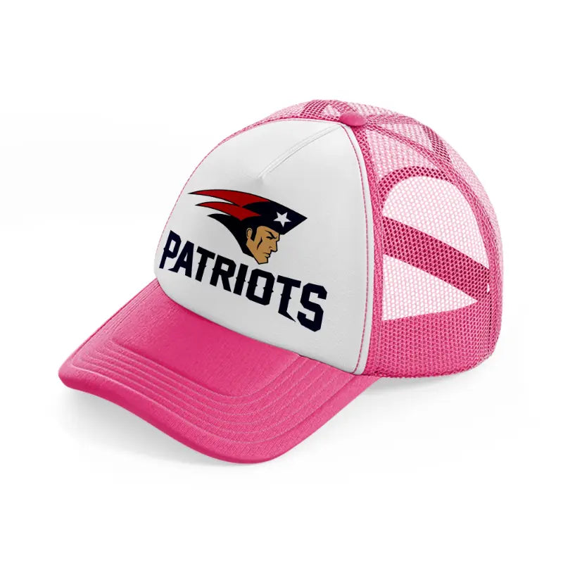 new england patriots retro logo-neon-pink-trucker-hat