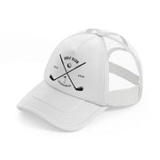 golf club tournamnet b&w-white-trucker-hat