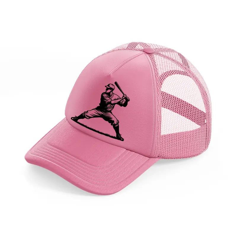 baseball batting-pink-trucker-hat