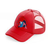 fish cartoon red trucker hat