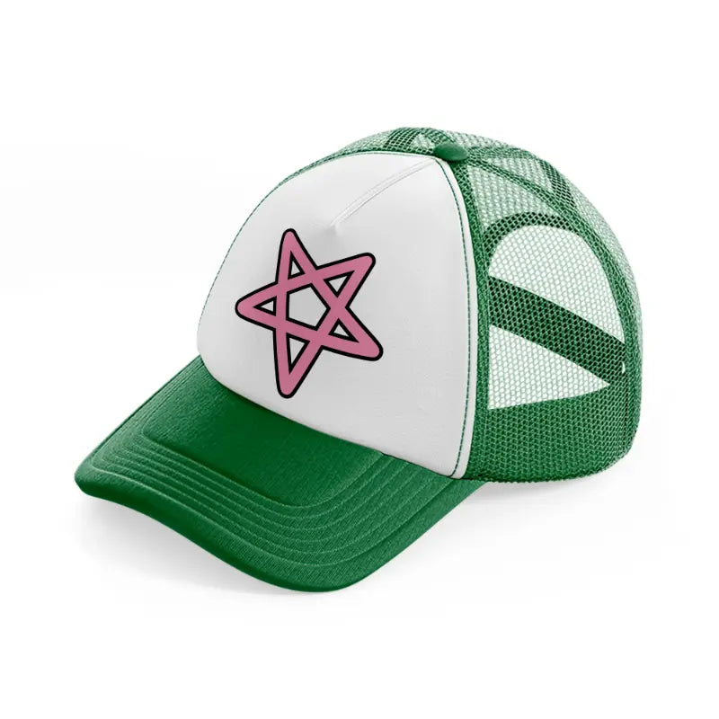 pentagram pink-green-and-white-trucker-hat