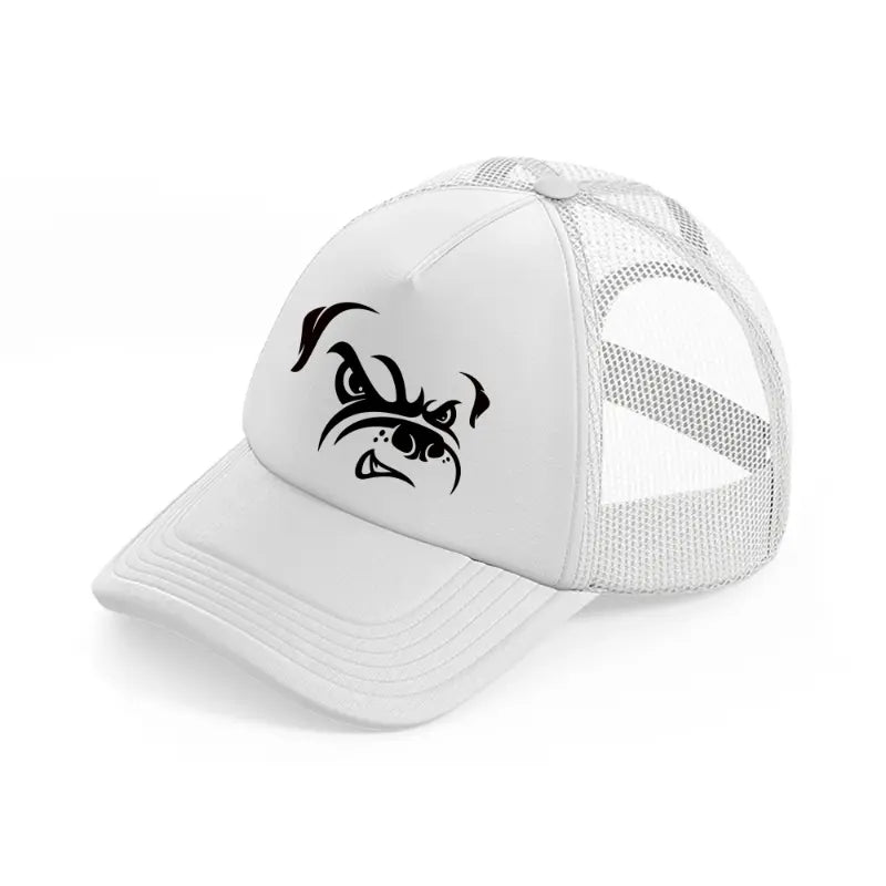 dog face-white-trucker-hat