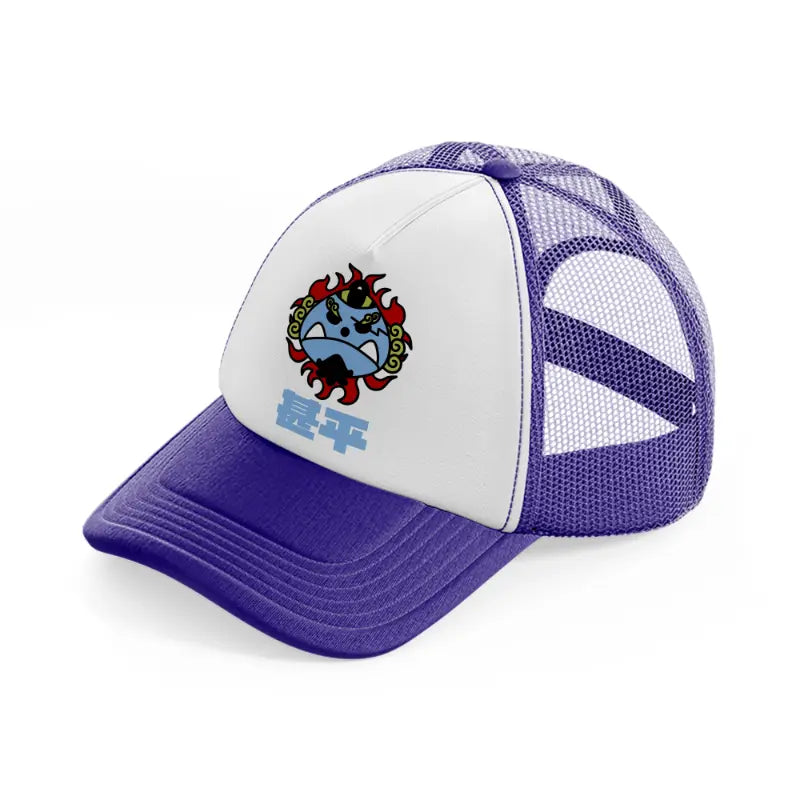 jinbei logo-purple-trucker-hat
