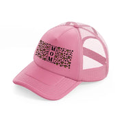 mom heart leopard print-pink-trucker-hat