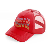 fishing is fun red trucker hat