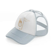 golf ball with flag-grey-trucker-hat