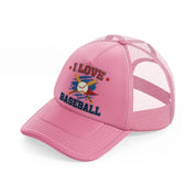 i love baseball pink trucker hat