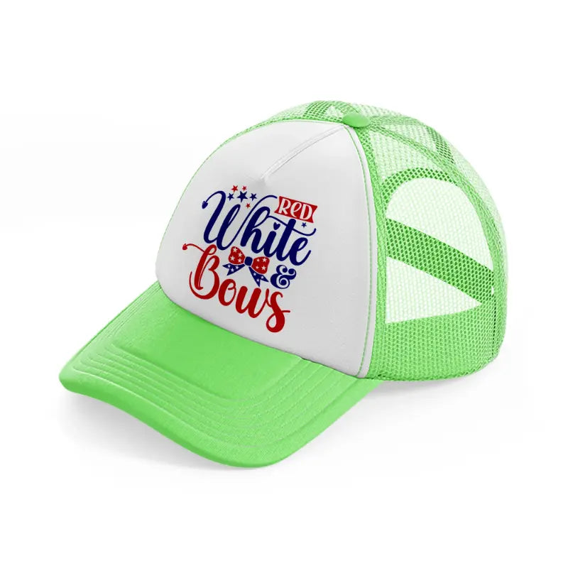 red white & bows-01-lime-green-trucker-hat