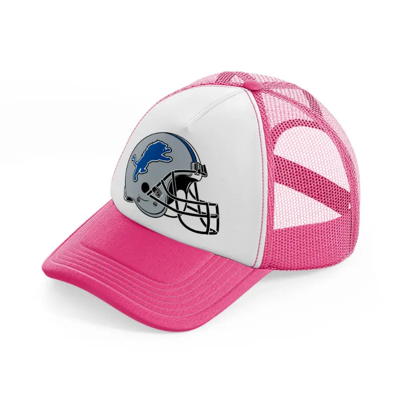 detroit lions helmet-neon-pink-trucker-hat