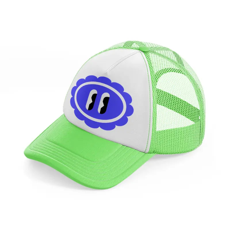 flower blue-lime-green-trucker-hat