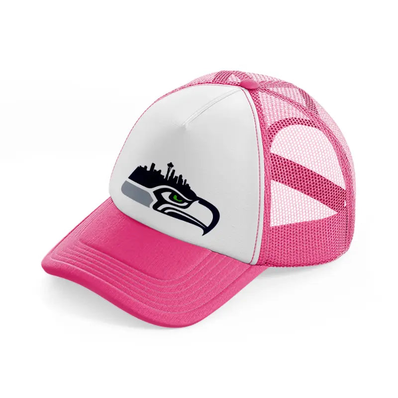 seattle seahawks shape-neon-pink-trucker-hat