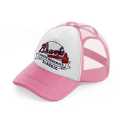braves youth baseball classic-pink-and-white-trucker-hat