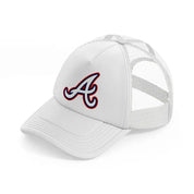 atlanta braves emblem-white-trucker-hat