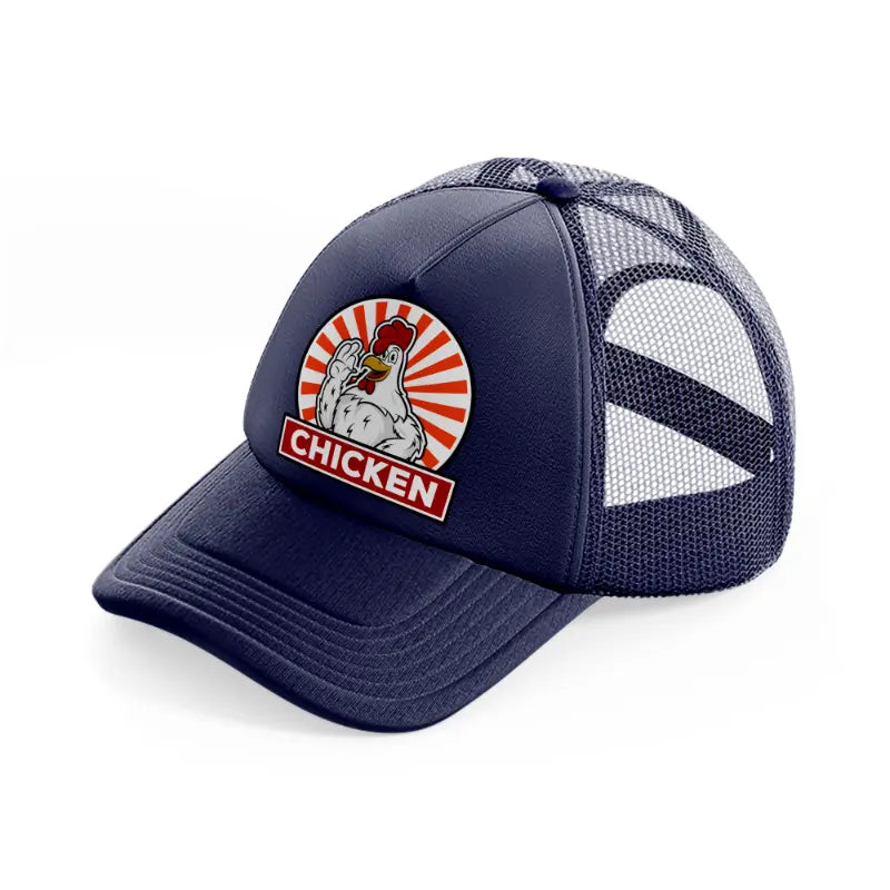 chicken-navy-blue-trucker-hat