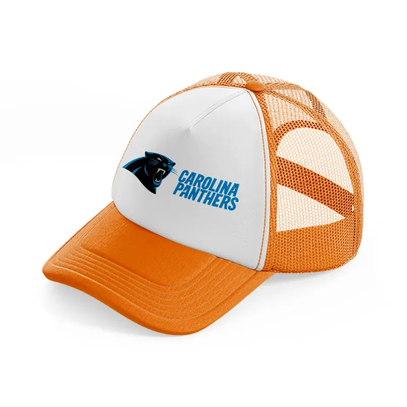 carolina panthers full logo-orange-trucker-hat