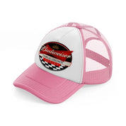 budweiser tripple crown series-pink-and-white-trucker-hat