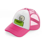 golf hole ball-neon-pink-trucker-hat