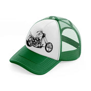 harley davidson bike green and white trucker hat