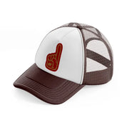49ers #1 fan finger-brown-trucker-hat