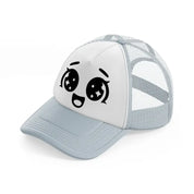 happy delight face-grey-trucker-hat