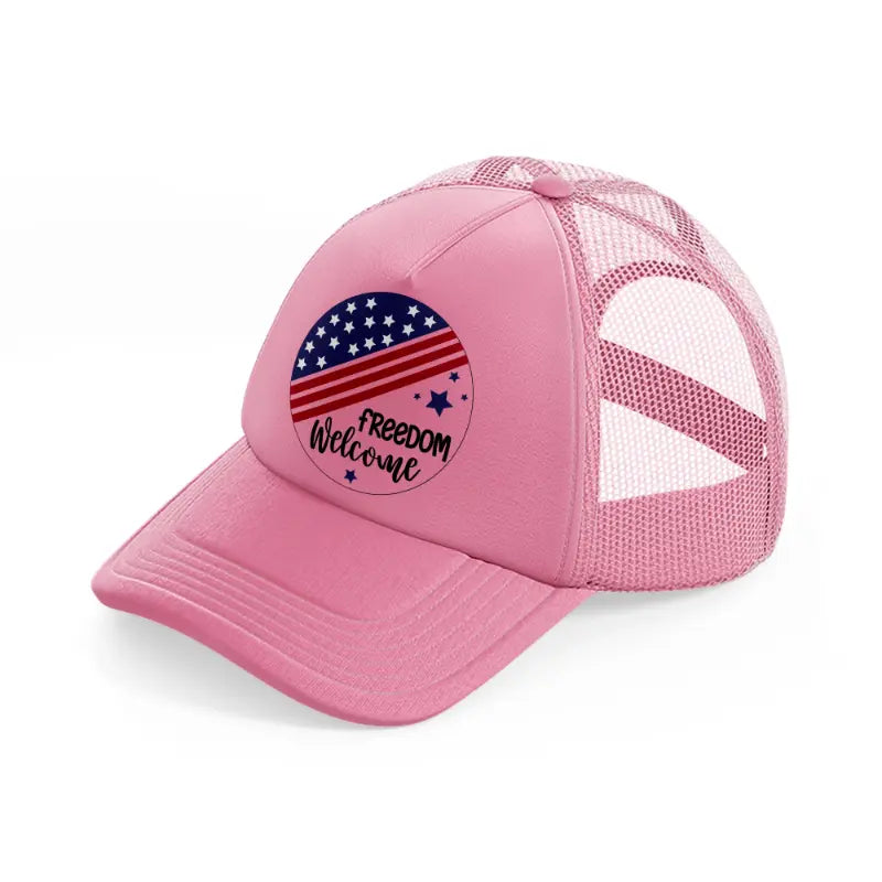 freedom  welcome-01-pink-trucker-hat