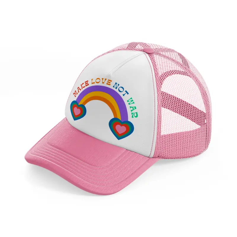 icon37 pink and white trucker hat